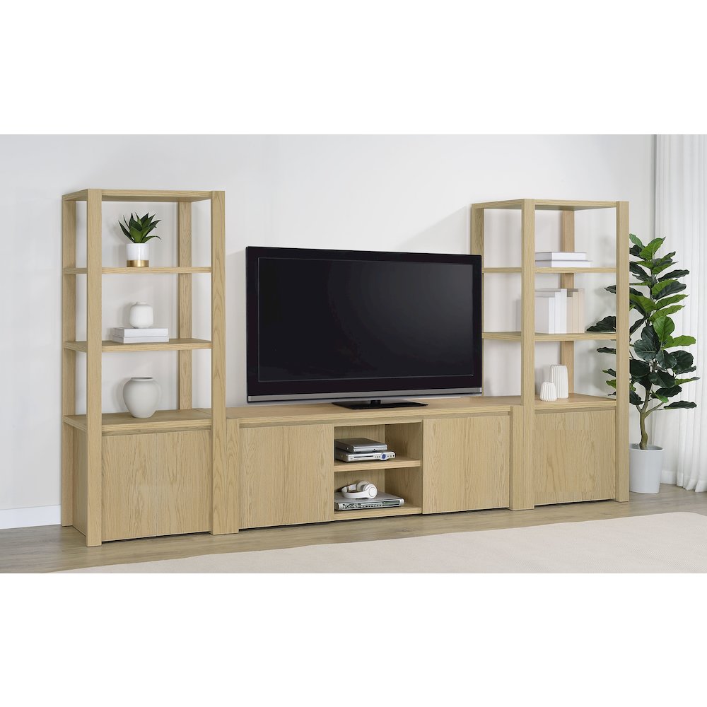 Laurelton 78-inch 4-door TV Stand Media Console Light Oak. Picture 12