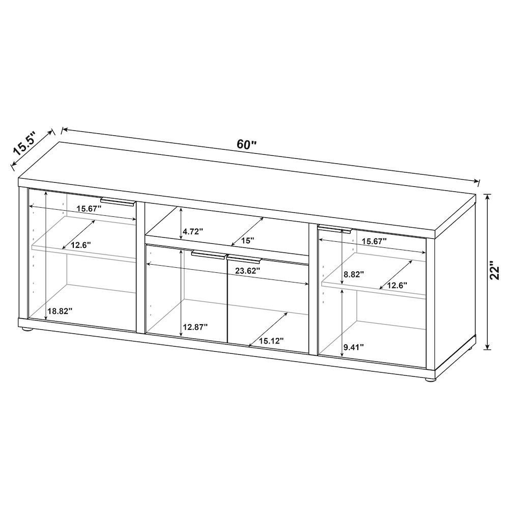 Tabby 3-piece 60" TV Entertainment Center Mango. Picture 14
