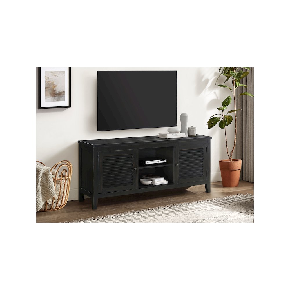 Concord 2-door 60-inch TV Stand Console Distressed Java. Picture 12