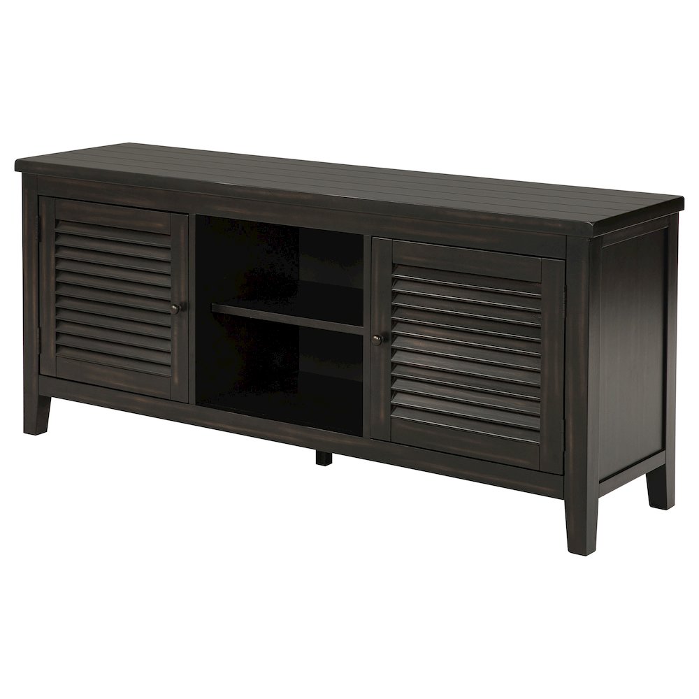 Concord 2-door 60-inch TV Stand Console Distressed Java. Picture 5