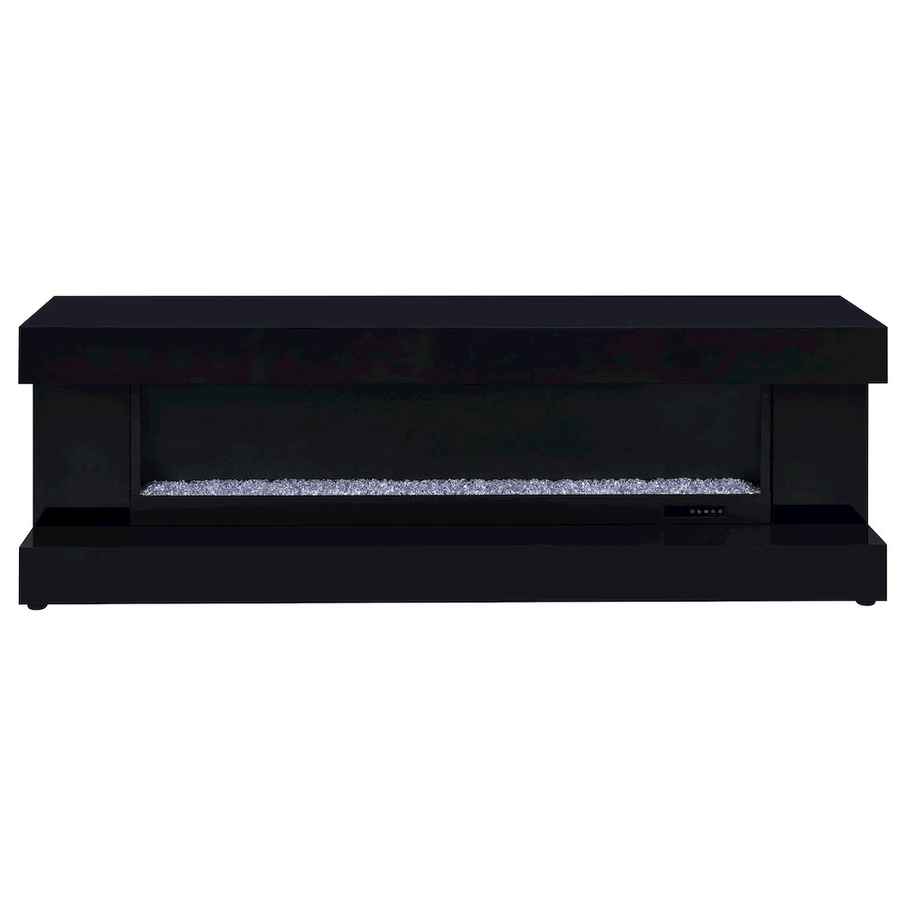 Mallory TV Stand Fireplace Console Bluetooth Speaker Black High Gloss. Picture 3