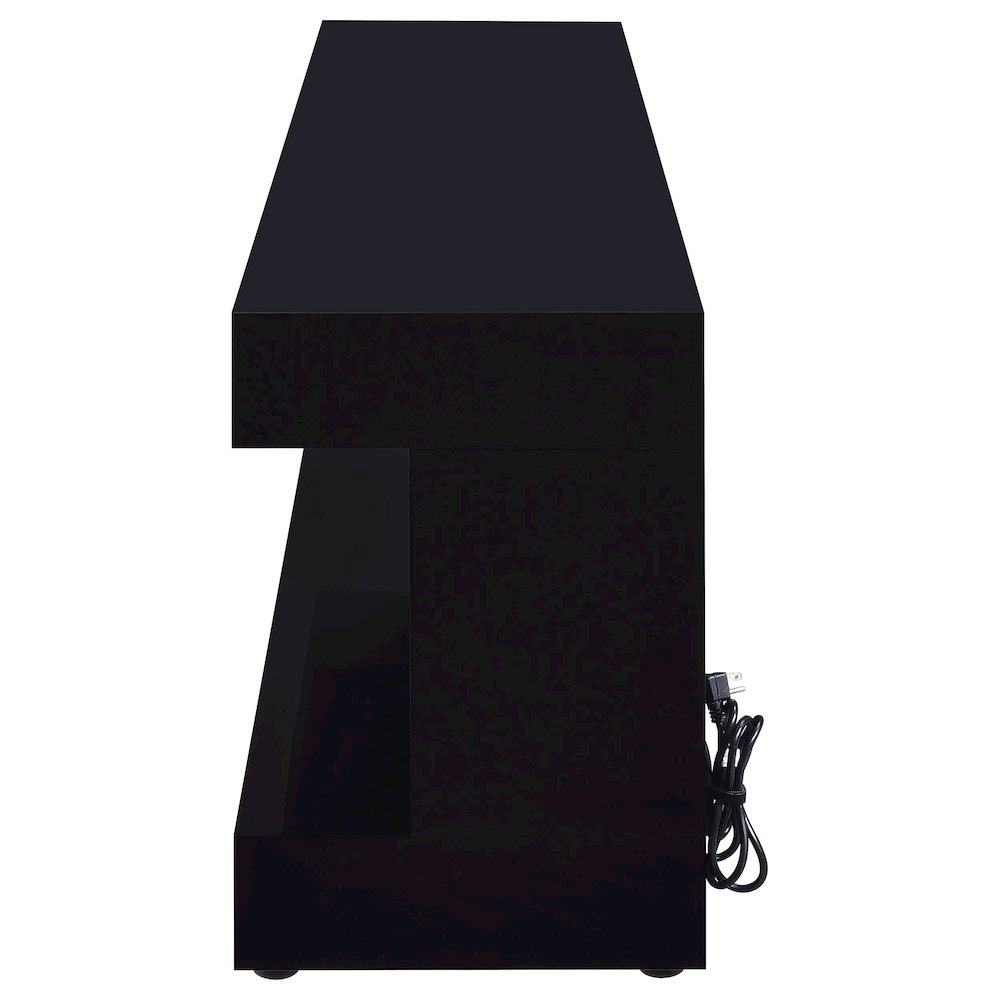 Mallory TV Stand Fireplace Console Bluetooth Speaker Black High Gloss. Picture 5