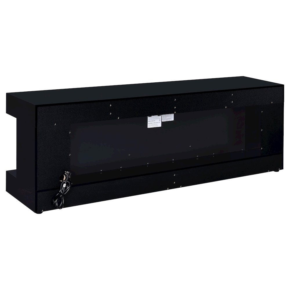 Mallory TV Stand Fireplace Console Bluetooth Speaker Black High Gloss. Picture 6