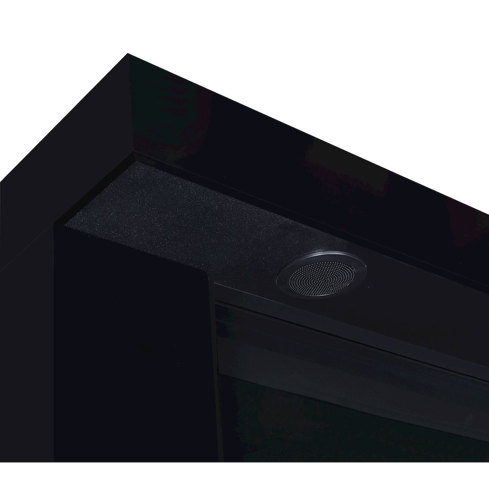 Mallory TV Stand Fireplace Console Bluetooth Speaker Black High Gloss. Picture 7