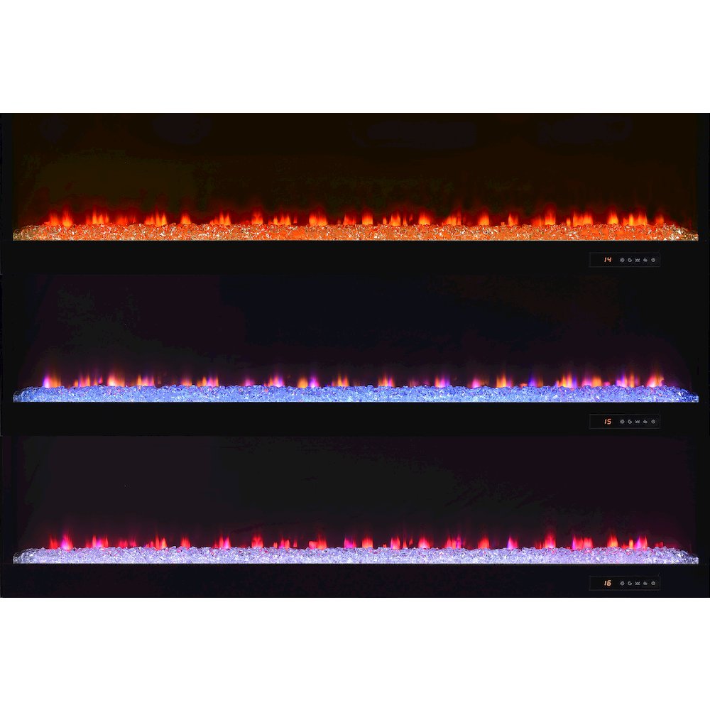 Mallory TV Stand Fireplace Console Bluetooth Speaker Black High Gloss. Picture 12