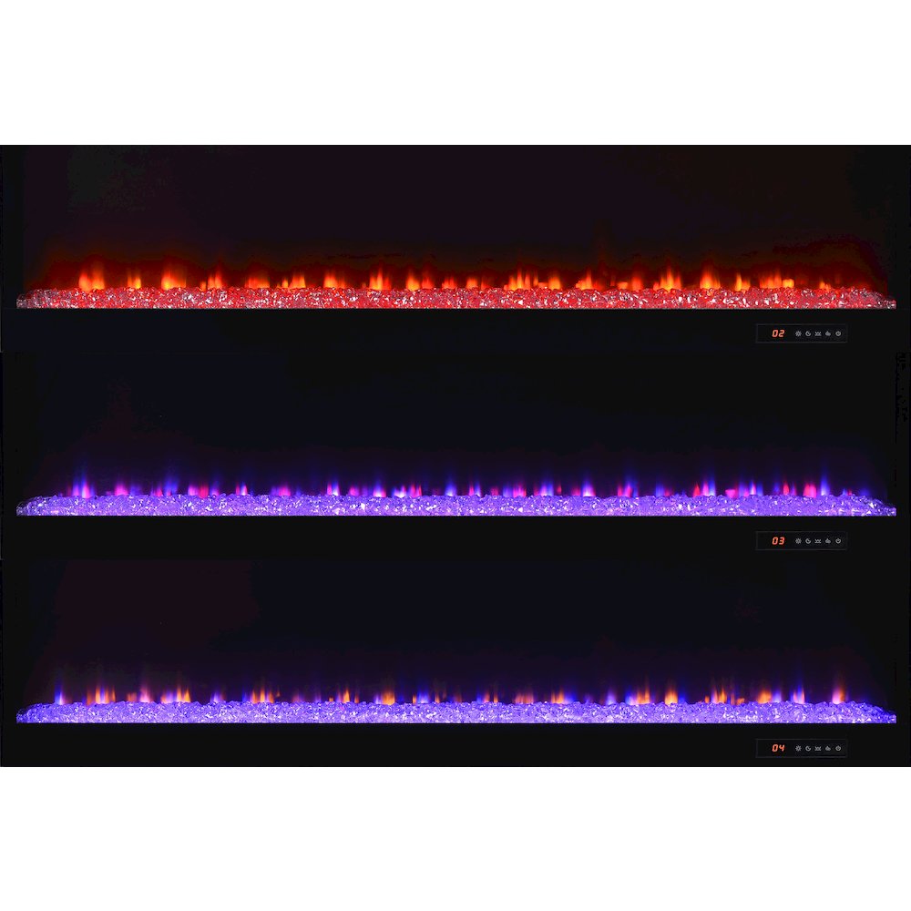 Mallory TV Stand Fireplace Console Bluetooth Speaker White High Gloss. Picture 8