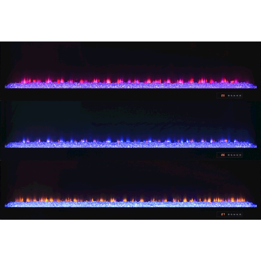 Mallory TV Stand Fireplace Console Bluetooth Speaker White High Gloss. Picture 9