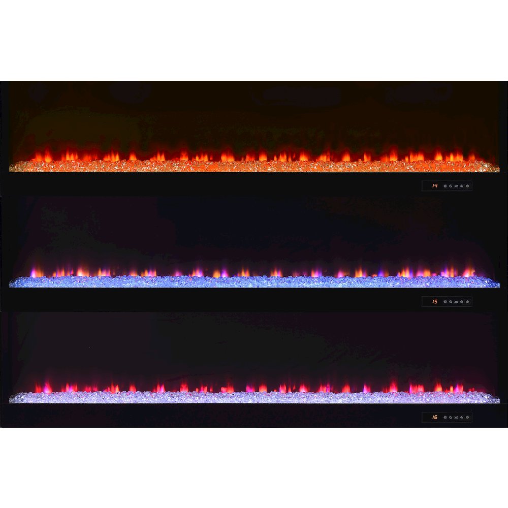 Mallory TV Stand Fireplace Console Bluetooth Speaker White High Gloss. Picture 12