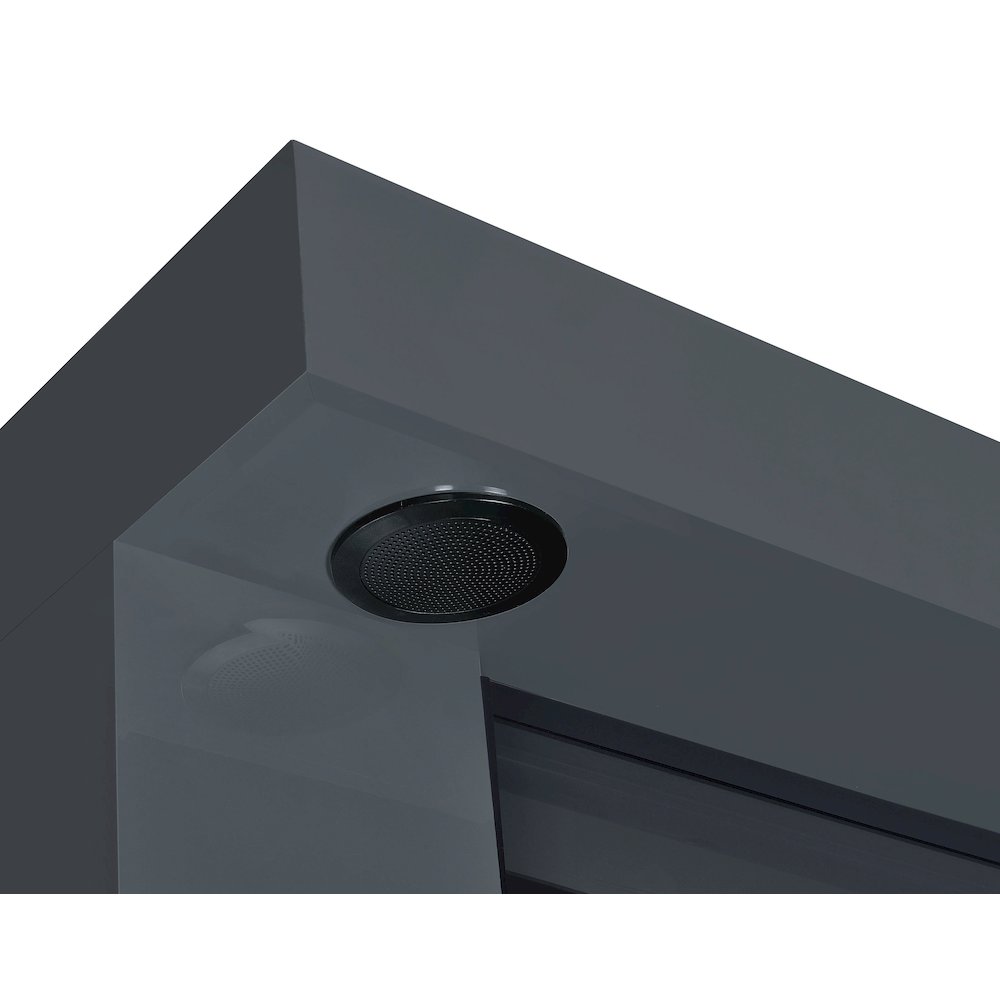 Mallory TV Stand Fireplace Console Bluetooth Speaker Grey High Gloss. Picture 7