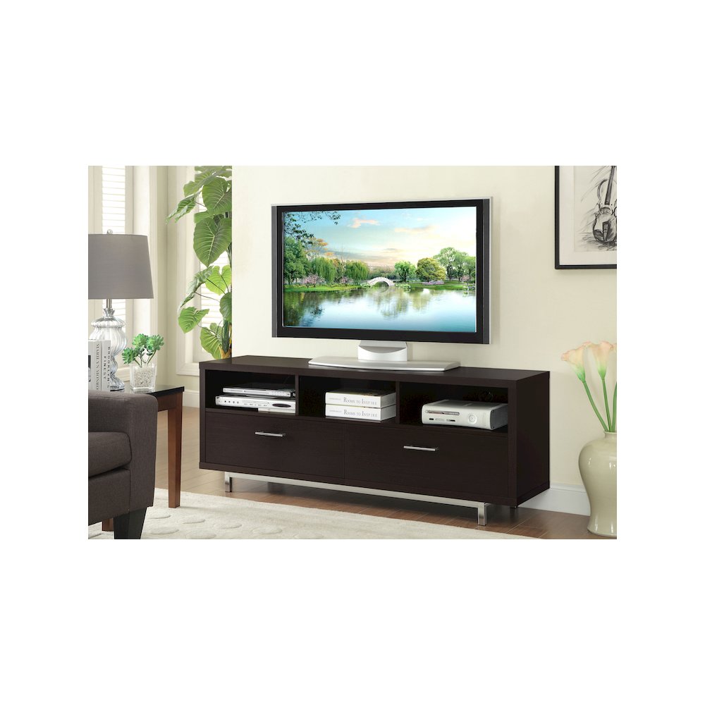 Casey 2-drawer Engineered Wood 60" TV Stand Cappuccino. Picture 3