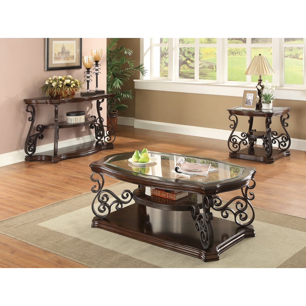Laney 1-shelf Glass Top Rectangular End Table Deep Merlot. Picture 9