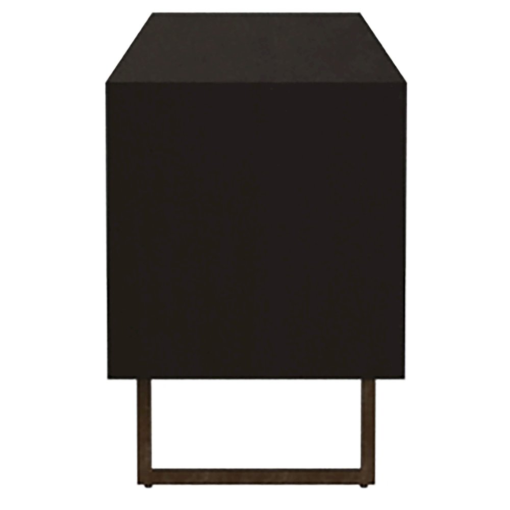 Marsden 2-door Mango Wood 70" TV Stand Charcoal Black. Picture 6