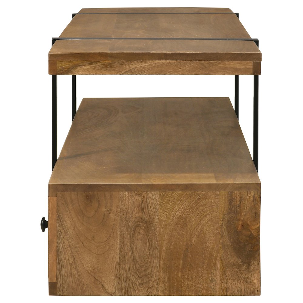 Otto 5-drawer Mango Wood 70" TV Stand Media Console Brown. Picture 7