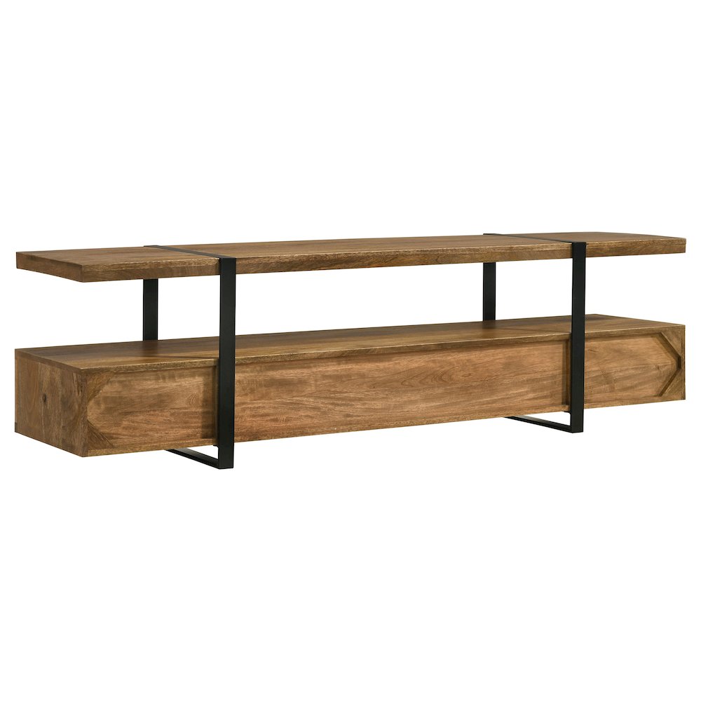 Otto 5-drawer Mango Wood 70" TV Stand Media Console Brown. Picture 8