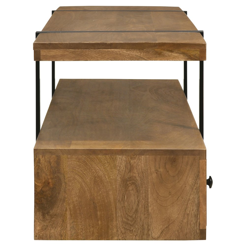 Otto 5-drawer Mango Wood 70" TV Stand Media Console Brown. Picture 10