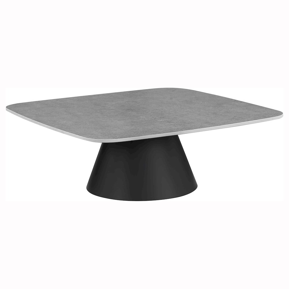 Eason 2-piece Cocktail Coffee Table Set Concrete and Black. Picture 2