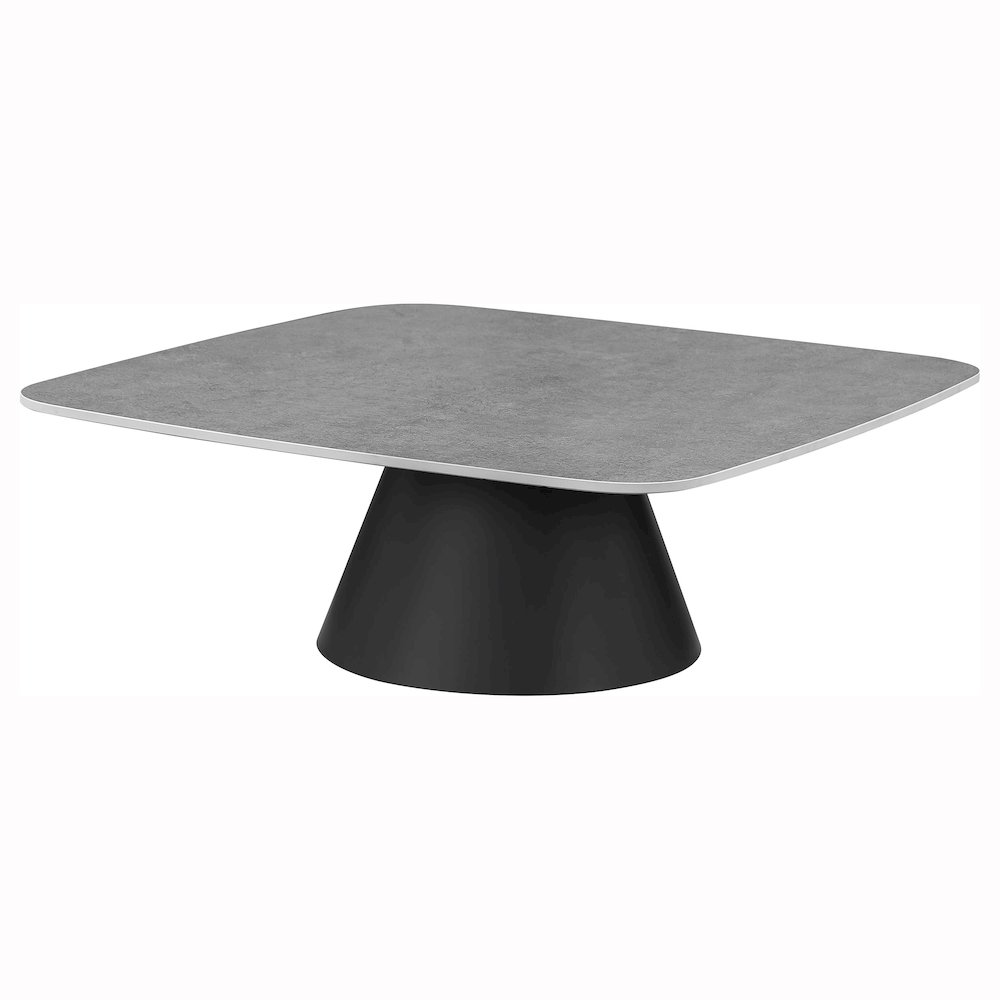 Eason 2-piece Cocktail Coffee Table Set Concrete and Black. Picture 4