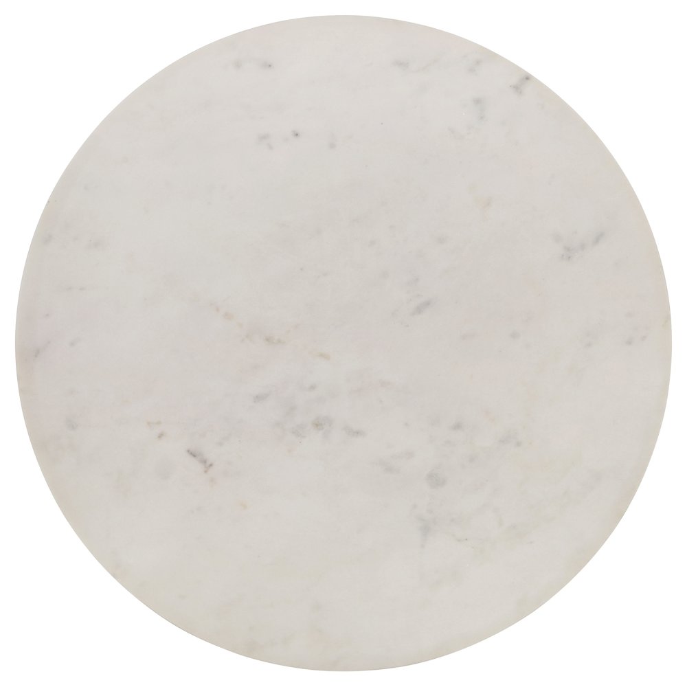 Aldis Round Marble Top Side End Table White and Natural. Picture 7