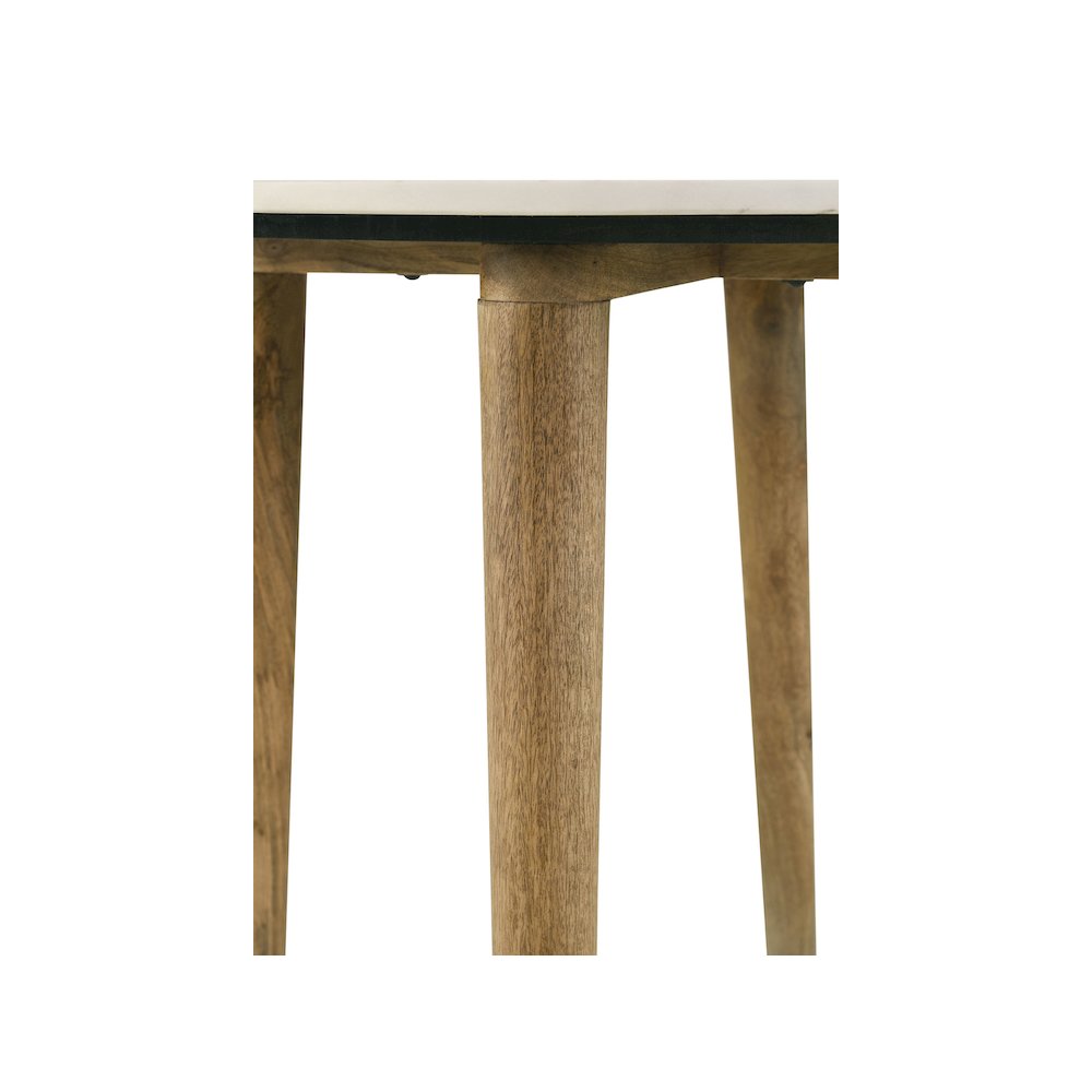 Aldis Round Marble Top Side End Table White and Natural. Picture 8