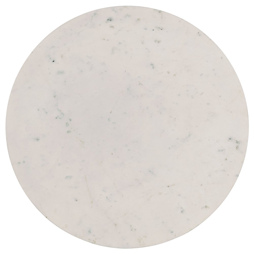 Aldis Round Marble Top Coffee Table White and Natural. Picture 7