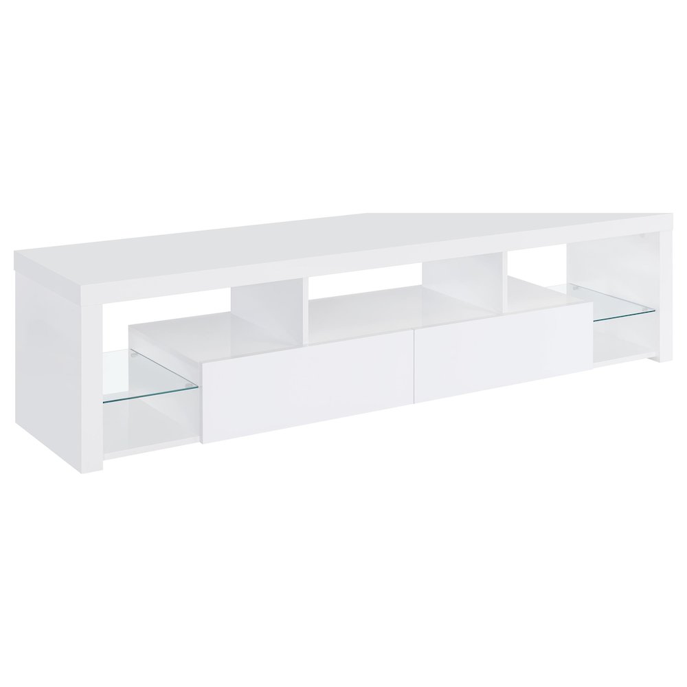 Jude 3-piece 71" TV Entertainment Center White High Gloss. Picture 3