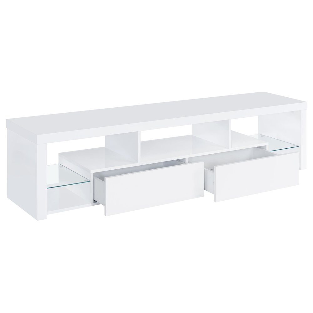 Jude 3-piece 71" TV Entertainment Center White High Gloss. Picture 4