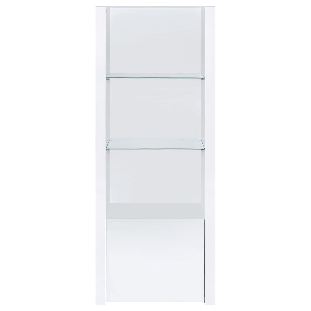 Jude 3-shelf Engineered Wood Media Tower High Gloss White. Picture 4