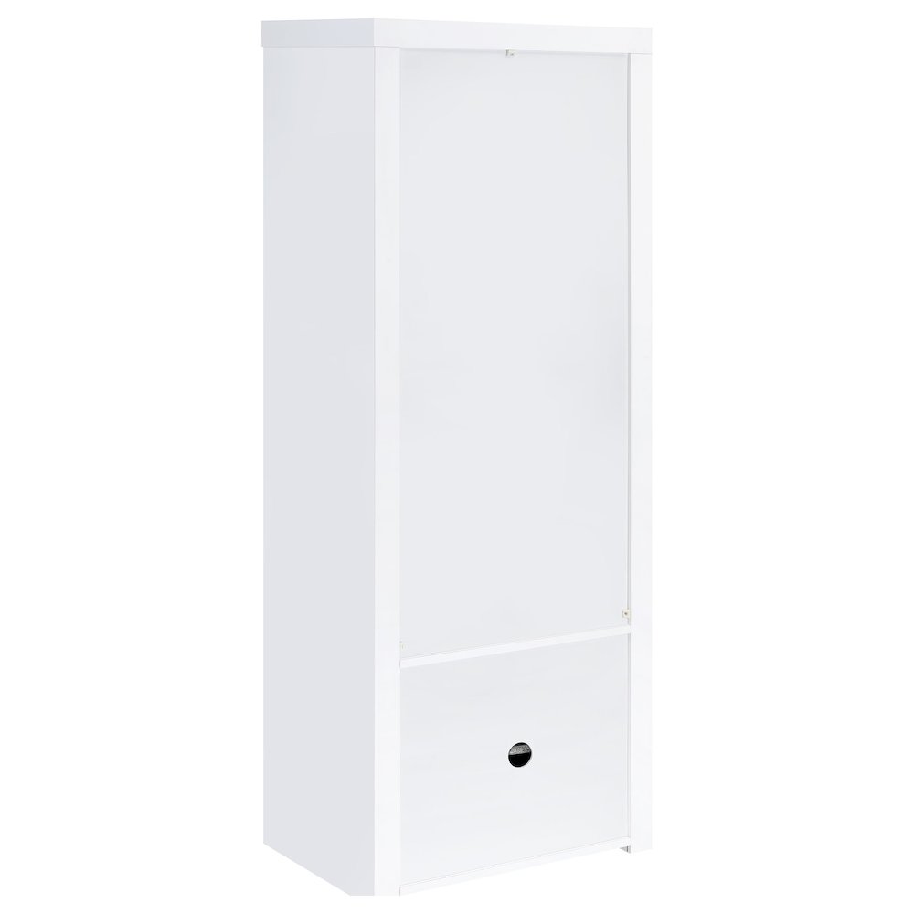 Jude 3-shelf Engineered Wood Media Tower High Gloss White. Picture 6