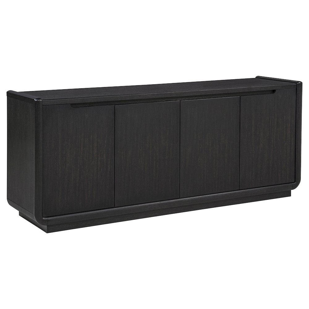 Leandro 72-inch 4-door TV Stand Media Console Burnished Black. Picture 1