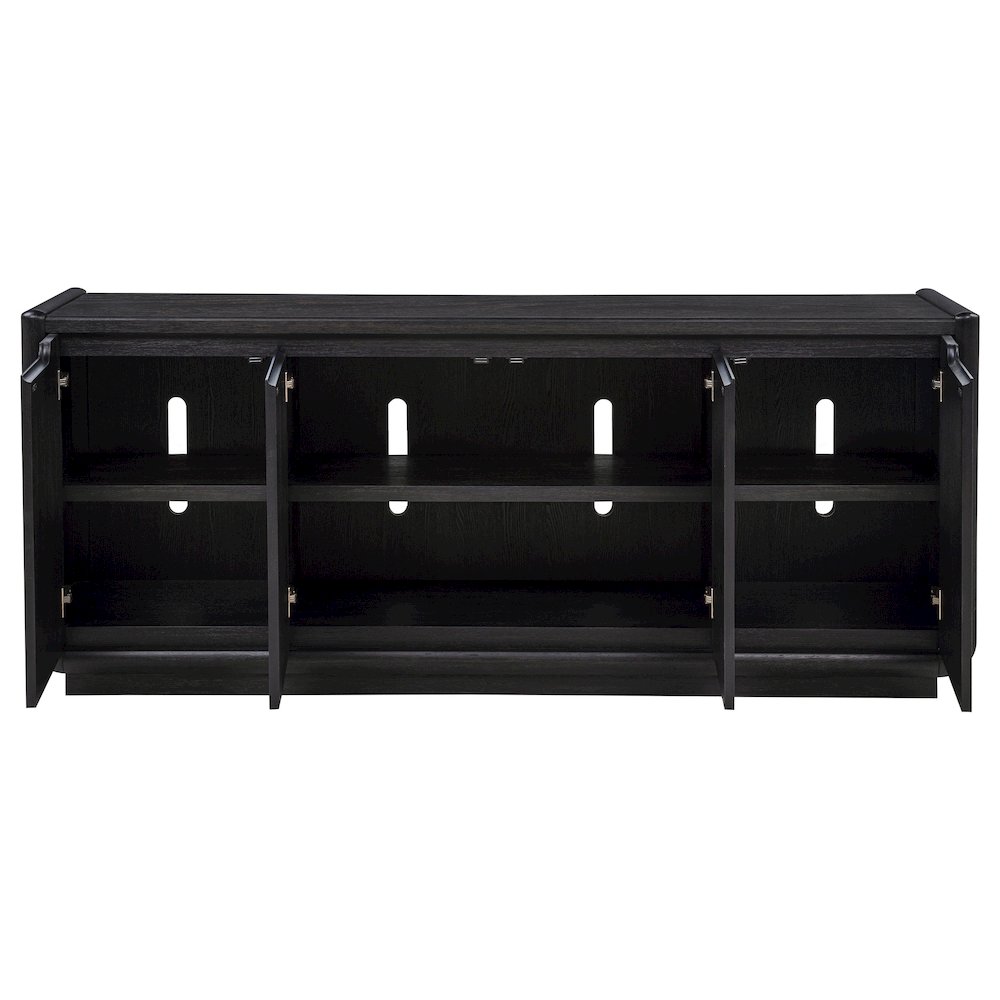 Leandro 72-inch 4-door TV Stand Media Console Burnished Black. Picture 3