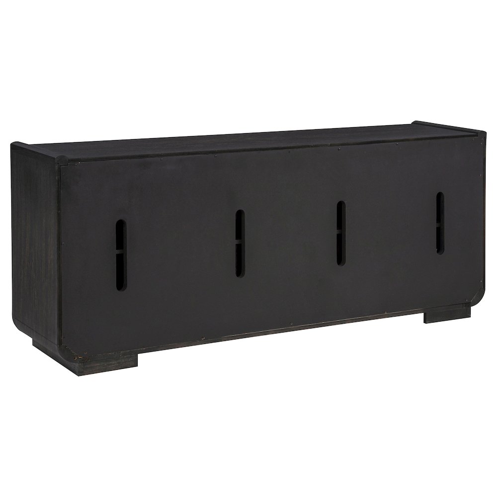 Leandro 72-inch 4-door TV Stand Media Console Burnished Black. Picture 6