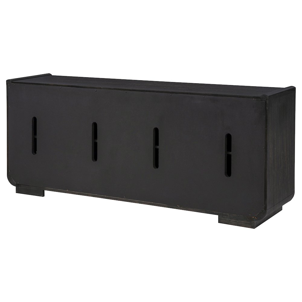 Leandro 72-inch 4-door TV Stand Media Console Burnished Black. Picture 8