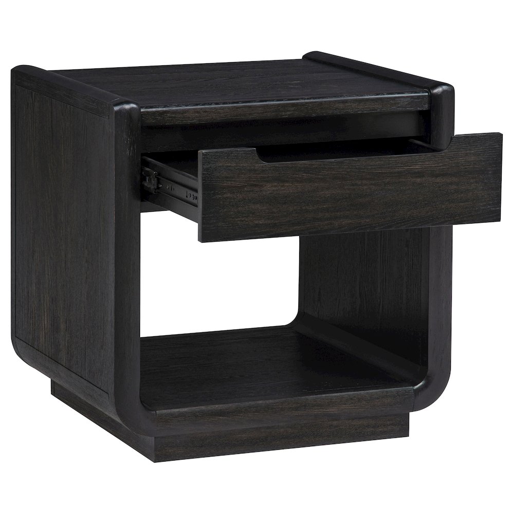 Leandro 2-piece Wood Coffee and End Table Set Burnished Black. Picture 3