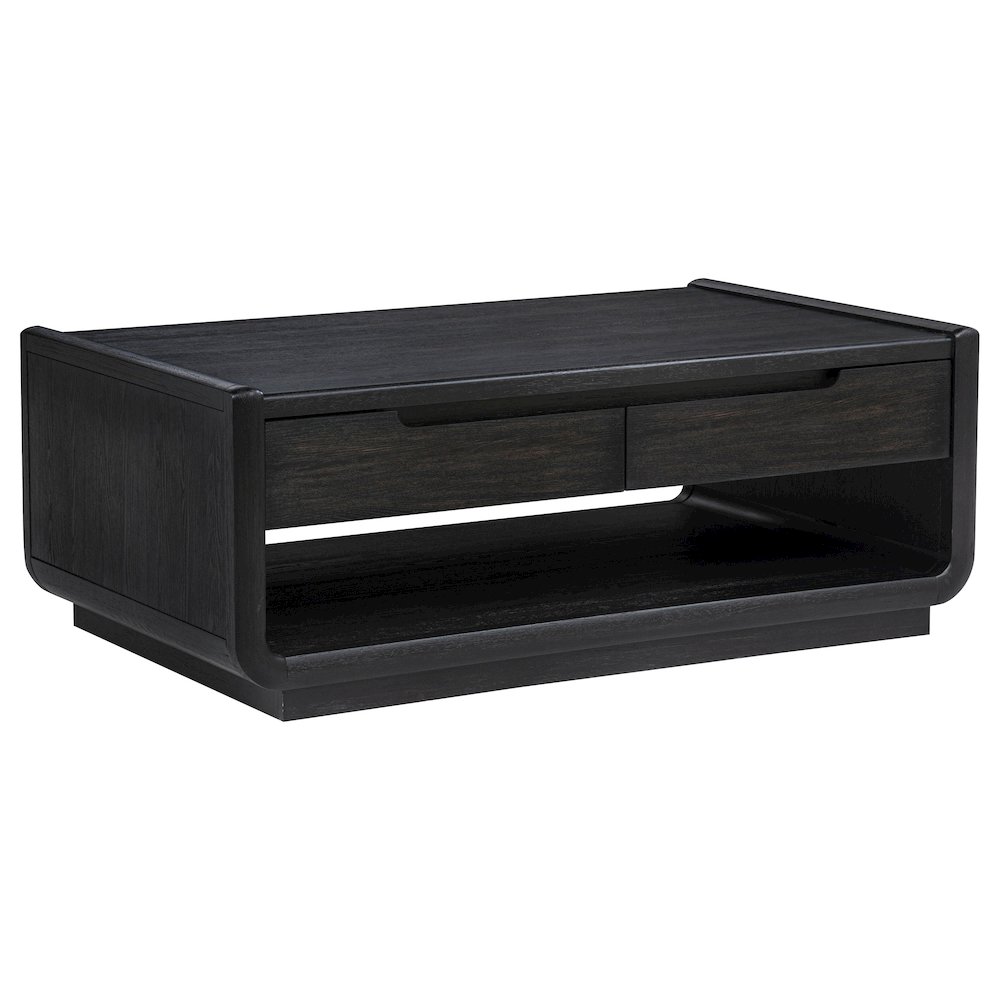 Leandro 2-piece Wood Coffee and End Table Set Burnished Black. Picture 7