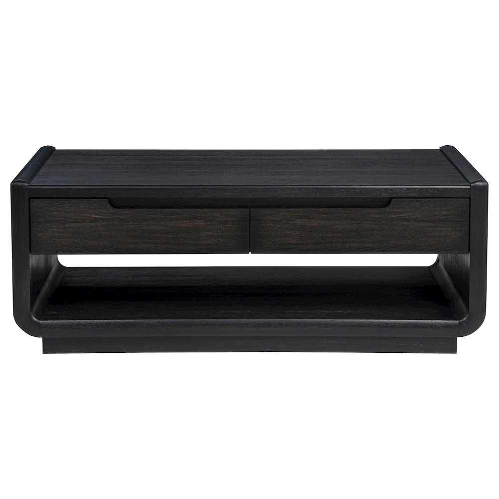 Leandro 2-piece Wood Coffee and End Table Set Burnished Black. Picture 9