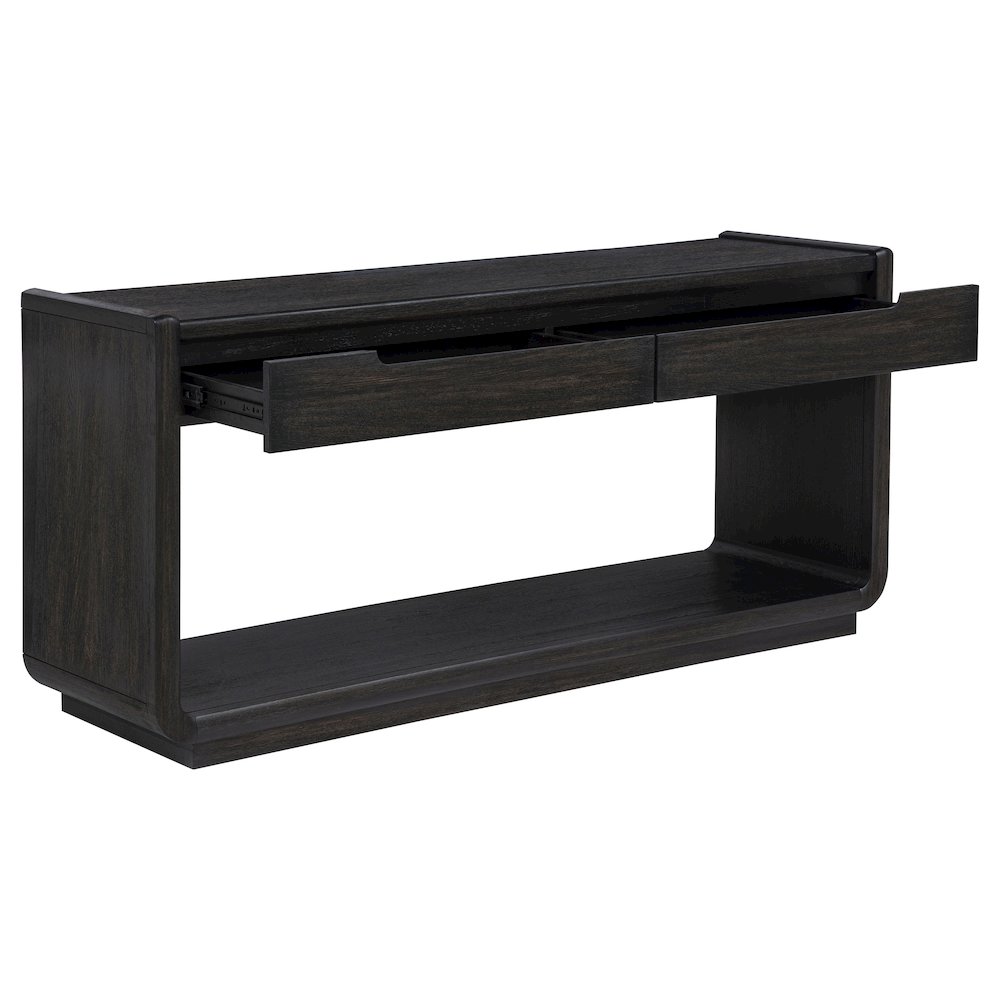 Leandro 2-drawer Entryway Sofa Console Table Burnished Black. Picture 2