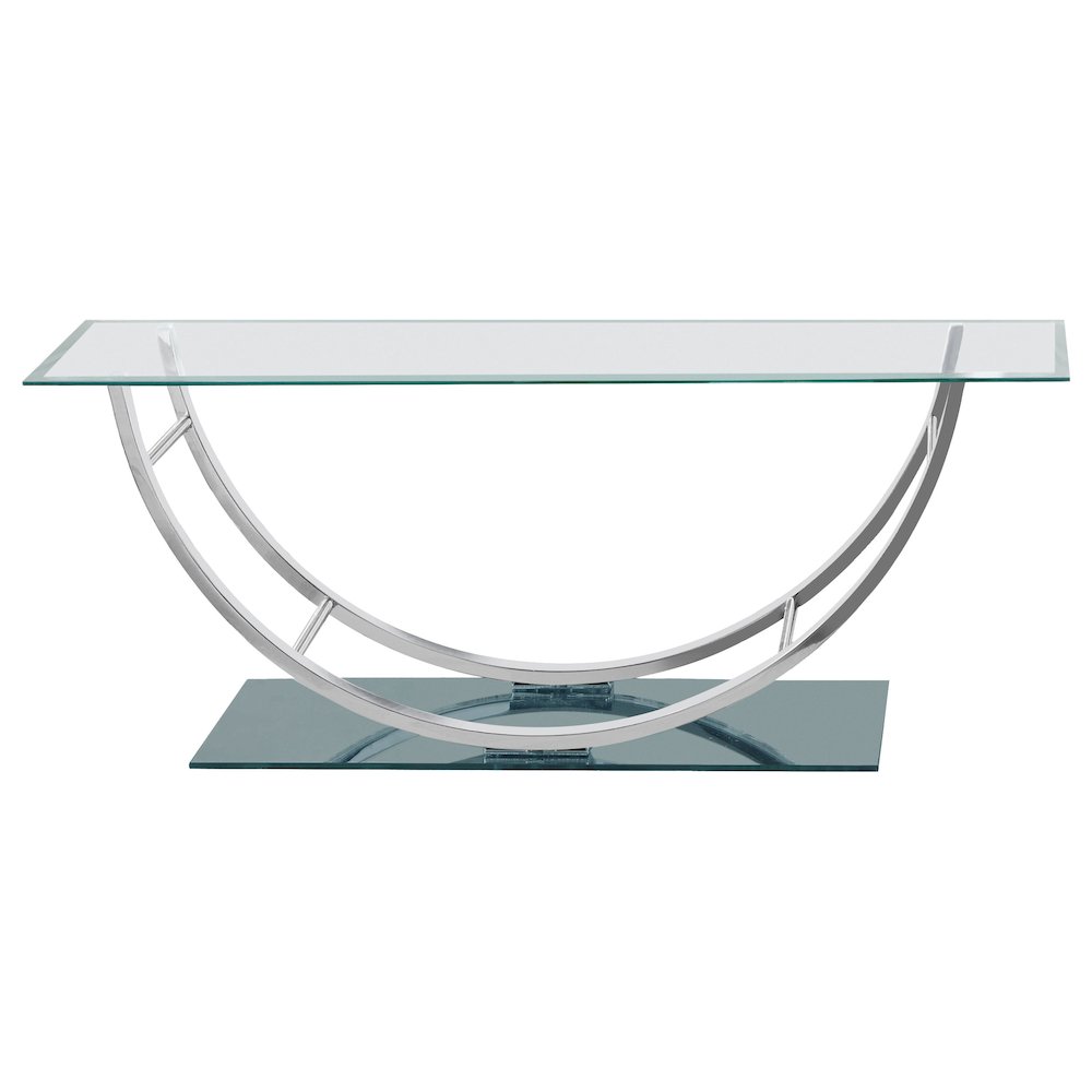 Danville Rectangular U-Shaped Glass Top Coffee Table Chrome. Picture 4