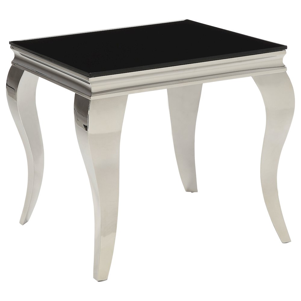 Carone Square End Table Chrome and Black. Picture 1