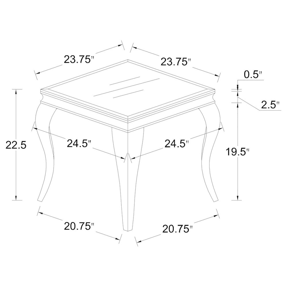 Carone Square End Table Chrome and Black. Picture 6