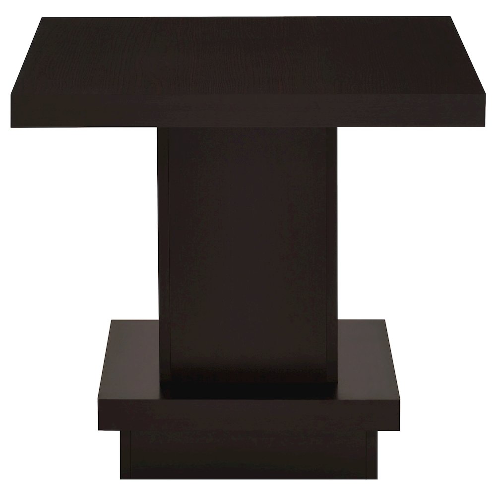 Reston Square Engineered Wood Side End Table Cappuccino. Picture 3