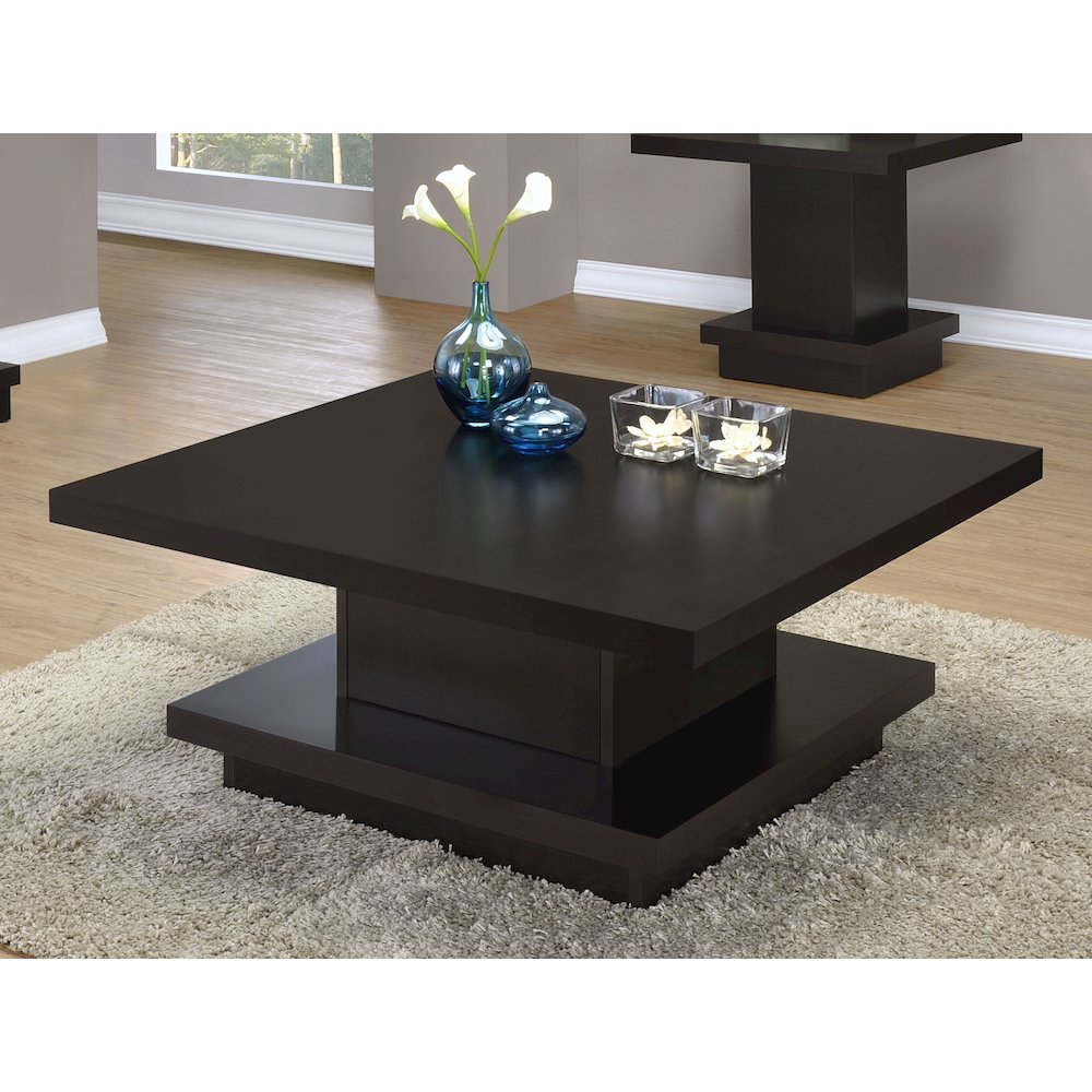 Reston Square Engineered Wood Coffee Table Cappuccino. Picture 5