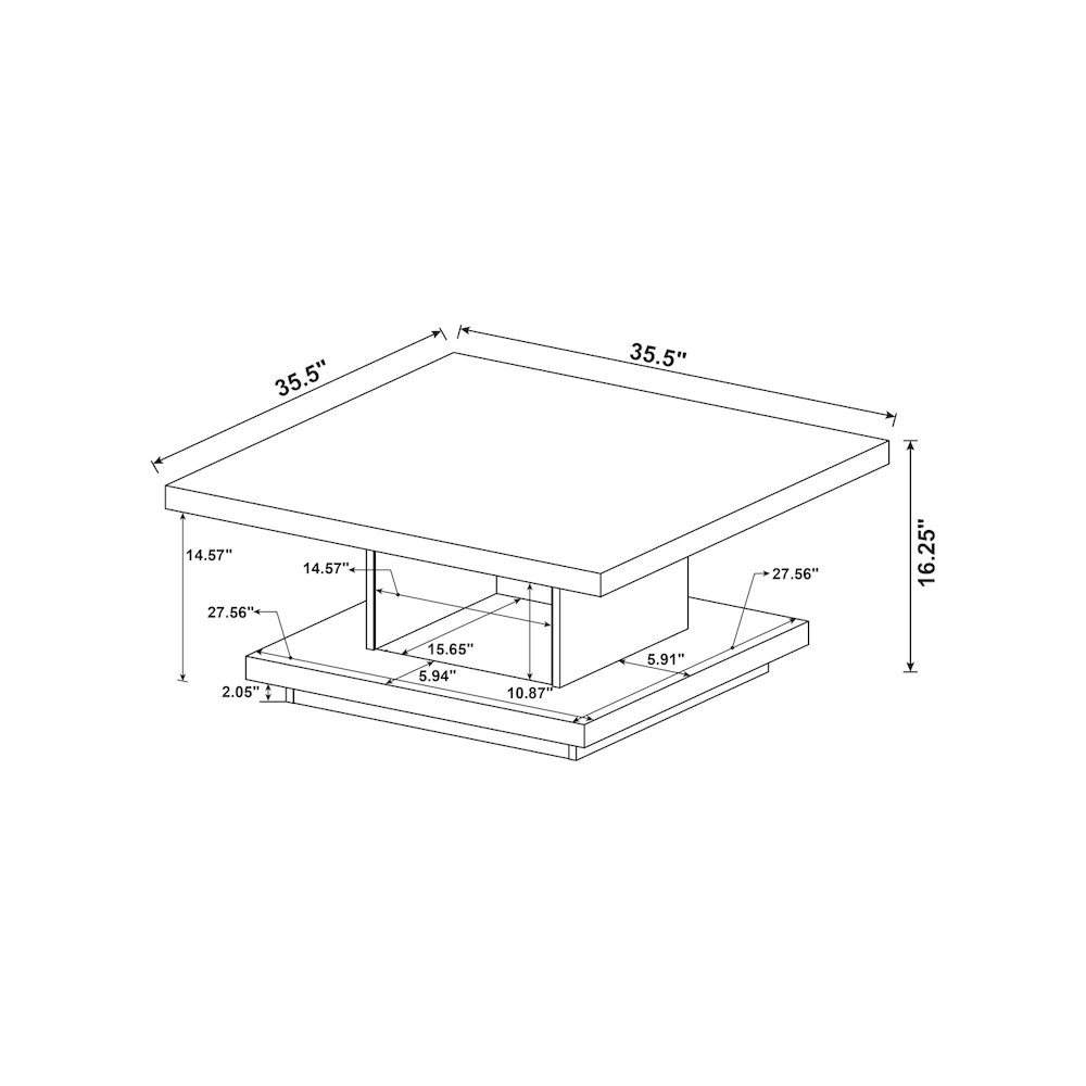 Reston Square Engineered Wood Coffee Table Cappuccino. Picture 9