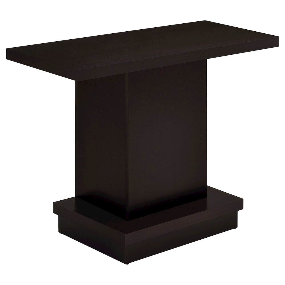 Reston Engineered Wood Pedestal Console Table Cappuccino. Picture 1