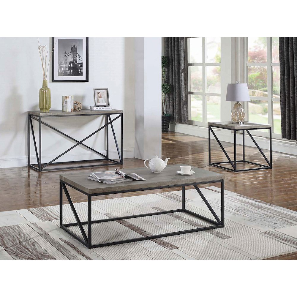 Birdie Square Engineered Wood End Table Sonoma Grey. Picture 5