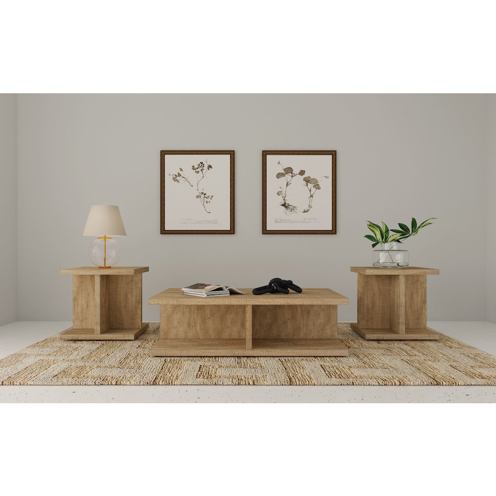 Cortona 3-piece Coffee and End Table Set Mango. Picture 2