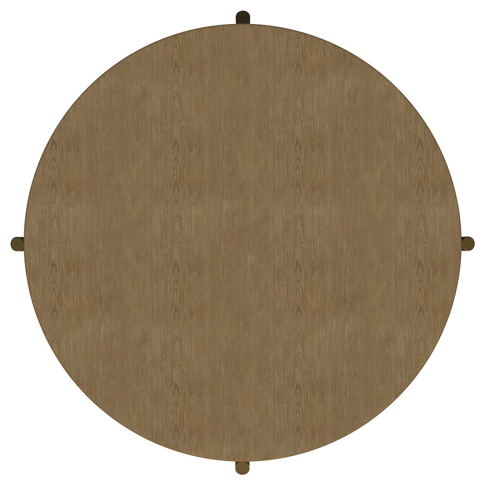 Arini Round Coffee Table With Storage Shelf Sand Wash. Picture 6