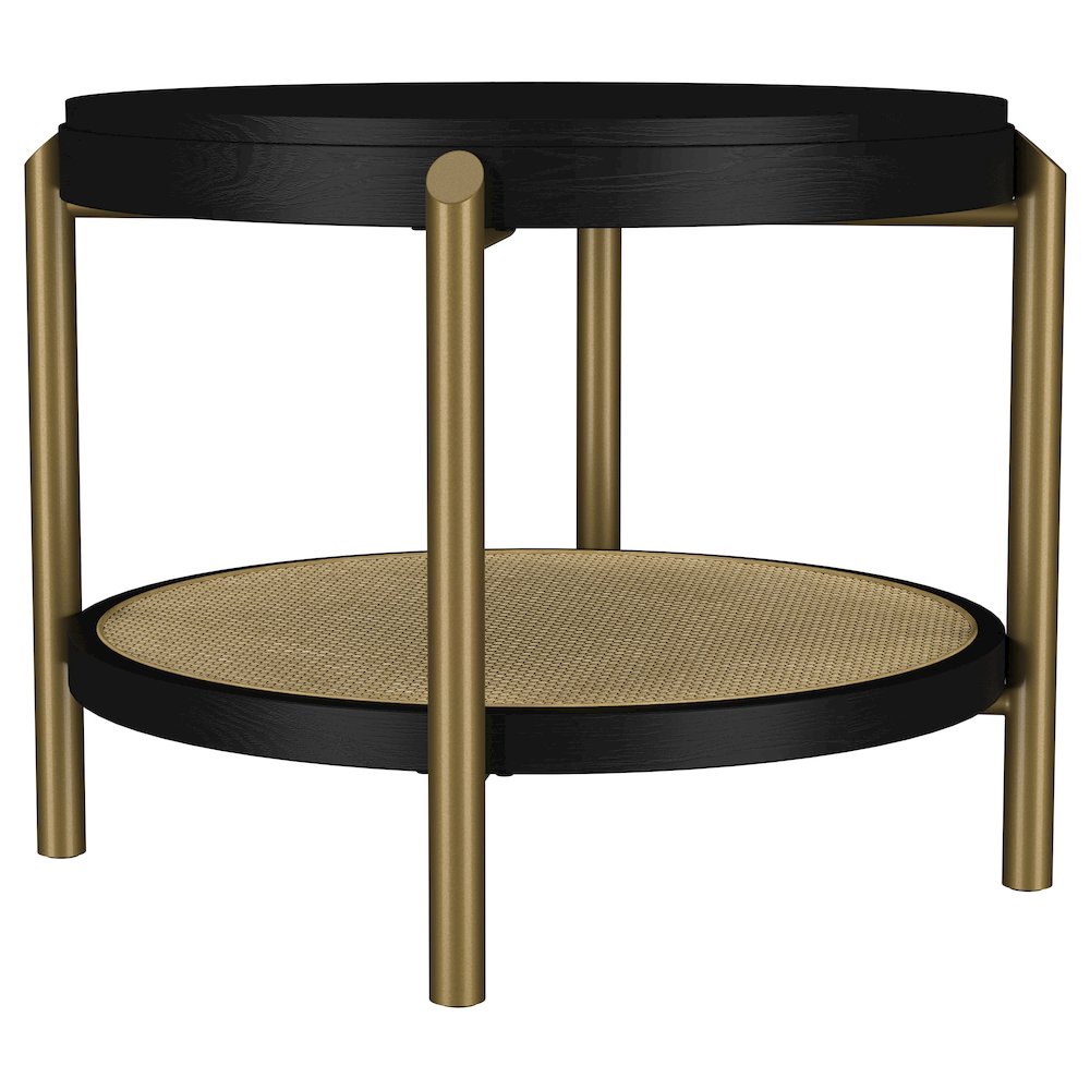 Arini 3-piece Round Coffee and End Table Set Black. Picture 3
