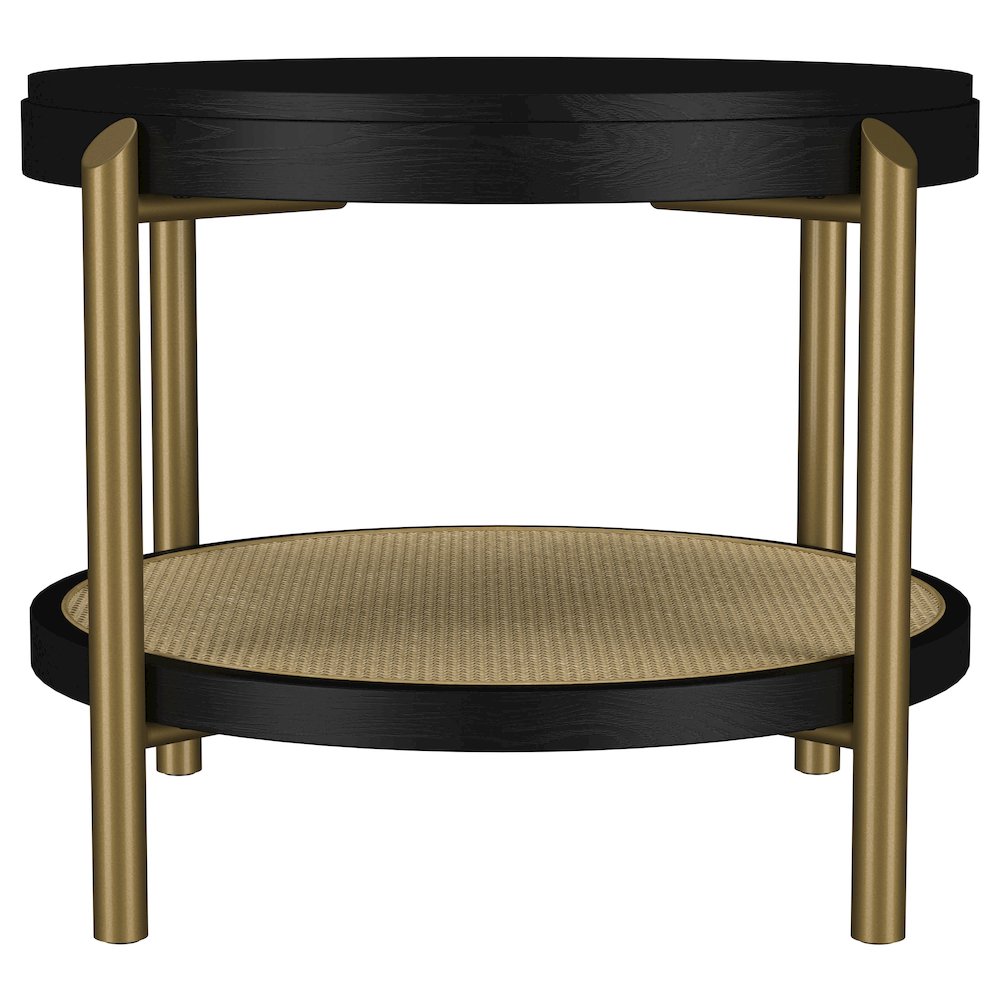 Arini 3-piece Round Coffee and End Table Set Black. Picture 4