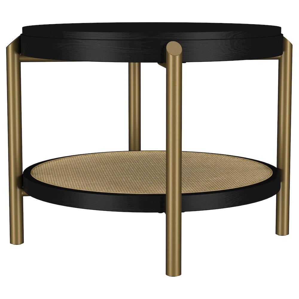 Arini 3-piece Round Coffee and End Table Set Black. Picture 5