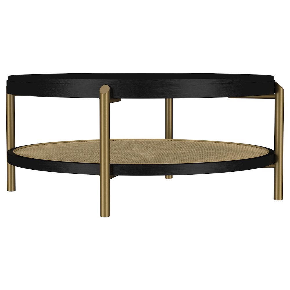 Arini 3-piece Round Coffee and End Table Set Black. Picture 6
